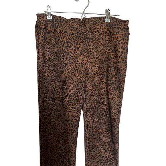 Womens Cotton Animal Leopard Print Pull Up Pants Size 14 - Picture 2 of 8